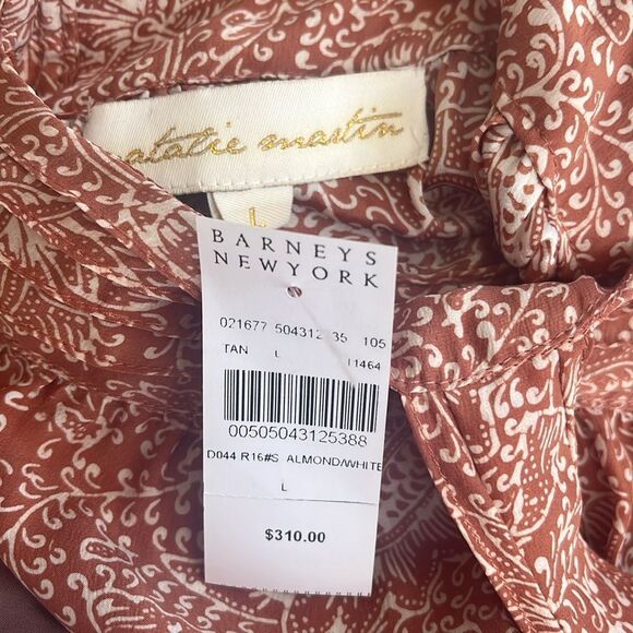 Natalie Martin Jasmine Silk Floral Print Tiered Midi Dress rust Size Large - Picture 4 of 6